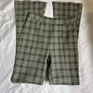Urban Renewal Olive and White Plaid Pull-On Shorts